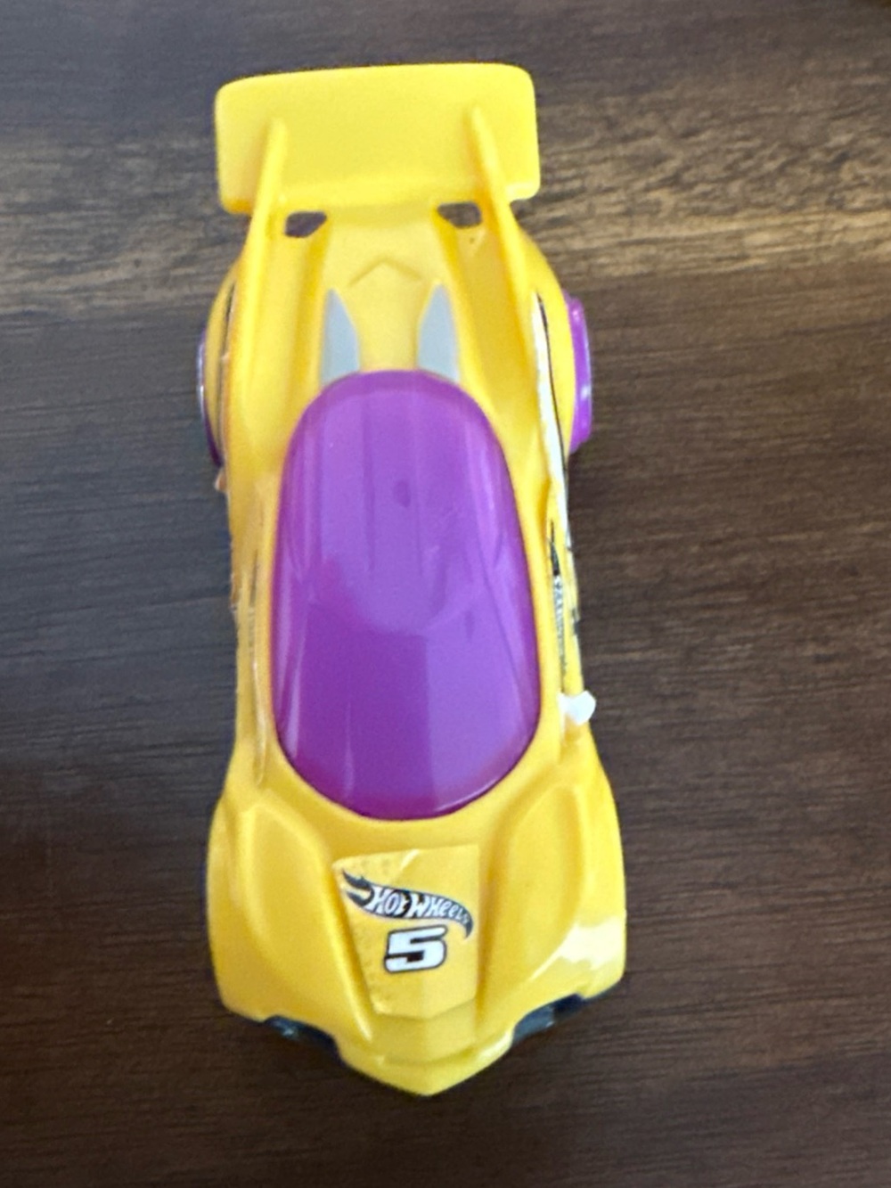Hot Wheels Yellow & Purple Race Car Toy